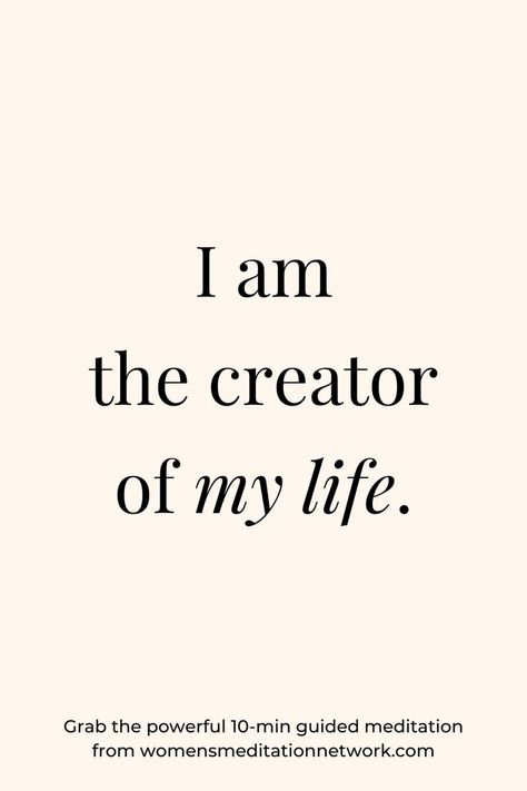 Do you feel like you're powerless with things going on in your life and you want to regain power and control over your life? Try saying this affirmation every day to regain control of the direction of your life. "I am the creator of my life" I Am The Creator Of My Life, How To Regain Motivation, I Am In Charge Of My Life, You Are In Control Of Your Life, I Am Going To Make A Beautiful Life, You Are The Creator Of Your Life, I Am In Control Of My Life, Jose Silva, I Am The Creator