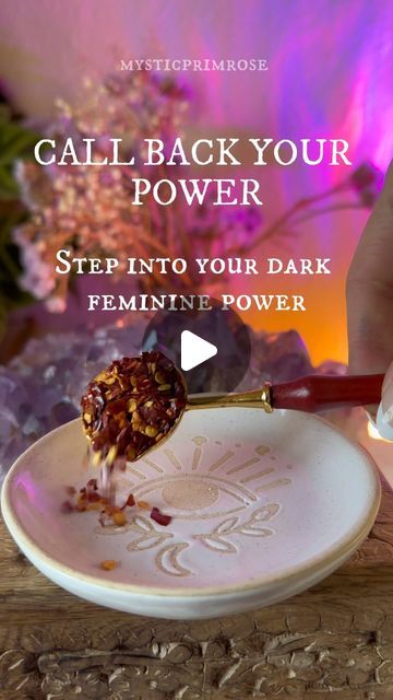 LILLY STATHAM | WITCHCRAFT & IG COACH on Instagram: "Ladies it’s time to take your power back and realise WHO YOU ARE! ✨💪 

use this spell to draw in your divine feminine energy and magic! 
I used the following:
Red chilli 🌶️ 
Red candle 🕯️ 
Salt🧂 
Rose petals 🌹

Witchcraft and spell supplies available from www.mysticprimrose.com 💜🔮 #witchcraft" Red Candle Spell, Candle Magic Spells, Savage Daughter, Take Your Power Back, Christian Witch, Real Love Spells, Grimoire Ideas, Goddess Witch, Red Candle