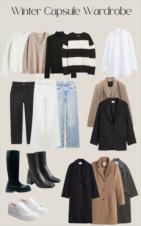 Elegant Wardrobe, Capsule Wardrobe Women, Spring Summer Capsule Wardrobe, Look Office, Capsule Wardrobe Outfits, Winter Fashion Outfits Casual, Winter Capsule, Casual Outfit Inspiration, Autumn Wardrobe