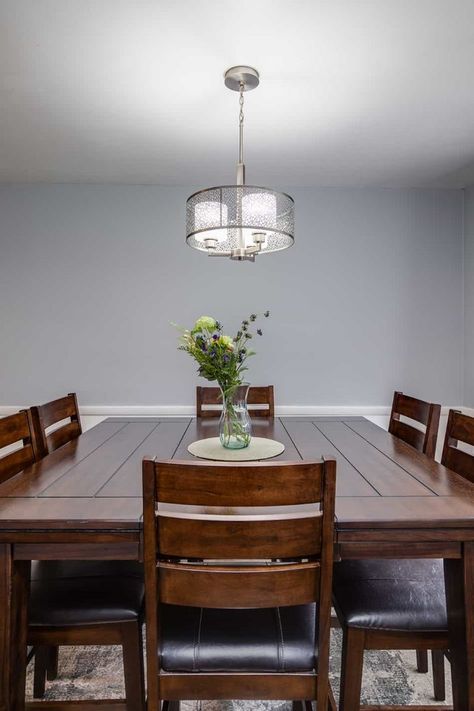 Cherry Wood Kitchen Table, Dining Room Cherry Wood Furniture, Cherry Dining Room, Kitchen Table Cherry Wood, Wall Color For Cherry Wood Furniture, Dark Cherry Dining Room Table, Cherry Wood Dining Chairs, Cherry Wood Furniture Living Room, Cherry Wood Dining Room Decor