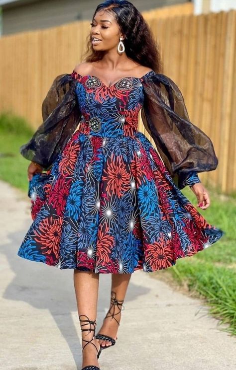 Trendy Ankara Short Gown Styles for Wives, Mothers and Madames. - Stylish Naija Chitenge Dresses, Ankara Short, African Attire Dresses, Ankara Short Gown Styles, African Fabric Dress, Flowers Images, African Print Dress Ankara, Short African Dresses, Best African Dresses