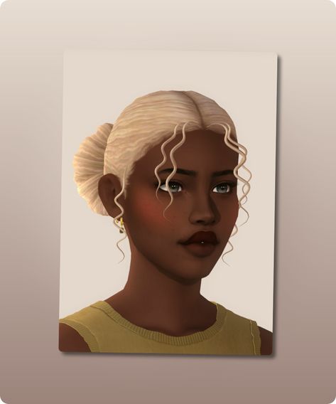 Sims 4 Hairstyle CC: Arianna  8217 s Lookbook Curly Buns, Scarf Bun, Sims 4 Curly Hair, 4 Hairstyles, Curly Hair Ponytail, Sims 4 Cc Download, Curly Bun, Wavy Ponytail, Paw Print Necklace