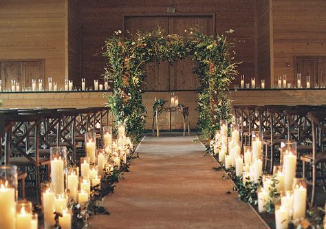 Candle Aisle Decor, Aisle Candles, Candlelit Ceremony, Petal Toss, Winter Wedding Decorations, Winter Wedding Inspiration, Fire Hazard, Ceremony Decor, Wedding Top