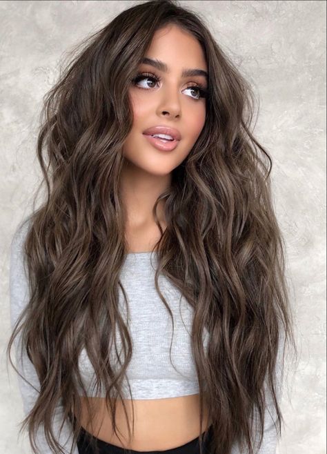 Brown Hair Inspiration, Bombshell Hair, Brown Hair Shades, Dark Brunette Hair, Brown Hair Inspo, Brunette Hair With Highlights, Chocolate Hair, Long Hair Color, Brown Hair Balayage