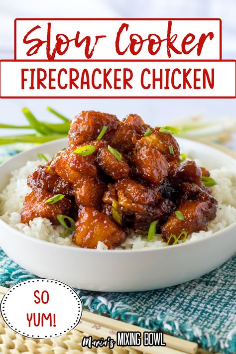 This slow cooker firecracker chicken is an easy chicken recipe loaded with hot and spicy flavor perfect for dinner or an appetizer. Spicy Crockpot Chicken, Cracker Chicken, Firecracker Chicken, Hot Wing Sauces, Easy Chicken Recipe, Chicken Over Rice, Spicy Appetizers, Spicy Chicken Recipes, Pan Seared Chicken