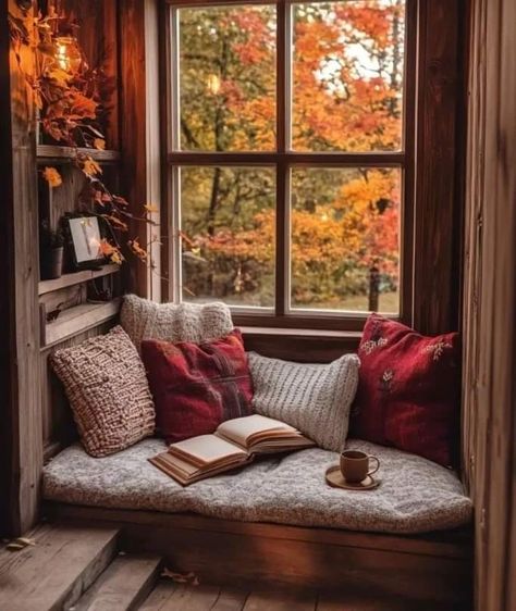 Nook Inspiration, Autumn Reading, Eclectic Interior Design, Fall Reading, Copper Pipe, Cozy Autumn, Dream Apartment, Cozy Reading Nook, Eclectic Interior