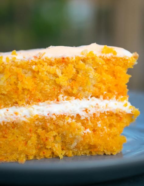 Vegan Creamsicle Cake: A fluffy, tender, moist dairy-free orange cake that tastes like a dreamsicle with creamy orange flavor! Coconut Recipes, Vegan Orange Cake, Vegan Chickpea Recipes, Creamsicle Cake, Orange Cake Recipe, White Cake Recipe, Vegan Carrot Cakes, Orange Creamsicle, No Calorie Foods