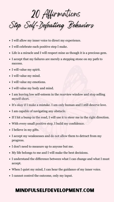ffirmations are positive statements or declarations that individuals use to challenge and overcome self-sabotaging and negative thoughts. These concise and powerful phrases are crafted to foster a positive mindset, encourage self-belief, and manifest desired outcomes. By repeating affirmations regularly, individuals aim to rewire their subconscious mind, replacing limiting beliefs with empowering ones. Accountability Coach, Powerful Phrases, Positive Statements, Positive Mantras, Family Therapy, Positive Living, Low Self Esteem, Marriage And Family, Limiting Beliefs