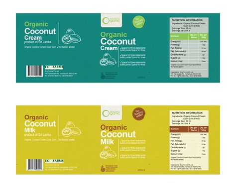 Coconut Cream label by kawanilaz Coconut Label Design, Food Labels Design, Broth Packaging, Cream Label Design, Logo Design Infinity, Cosmetic Labels Design, Product Label Design, Spices Packaging, Tea Packaging Design