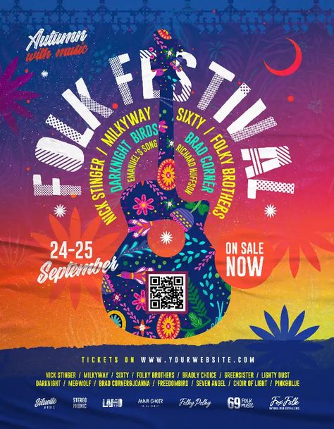 Download the Free Folk Festival Flyer Template for Photoshop! Gift Festival Poster Design, Folk Music Poster Design, Festival Flyer Design Inspiration, Folk Music Festival Poster, Vintage Music Festival Poster, Folk Festival Poster, Sport Festival Poster, Folk Music Poster, Music Festival Poster Design Inspiration