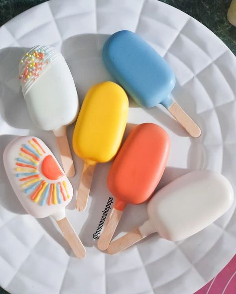 Here Comes The Sun Cake Pops, Here Comes The Son Cake Pops, Sun Cake Pops, Here Comes The Son Baby Shower Ideas, Gender Reveal Cake Pops, Sun Cake, Shower Baskets, Here Comes The Son, Rocket Pop