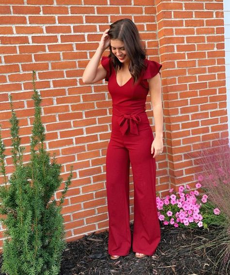 LOVE this romper! Especially as a wedding guest outfit. Great for summer/fall weddings. I received a ton of compliments in this! Jumpsuit Wedding Guest, Jumpsuit Wedding, Maroon Jumpsuits, Jumpsuit With Belt, Long Jumpsuit, Wide Leg Romper, Wedding Jumpsuit, Fall Weddings, Long Jumpsuits