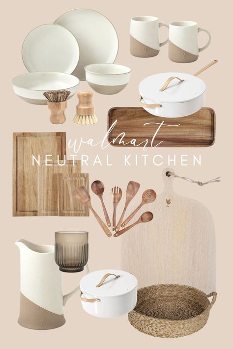 Kitchen Finds, Countertop Decor, Neutral Kitchen, Wooden Kitchen Utensils, Beige Kitchen, Boho Kitchen, House Smells, Wooden Kitchen, Ideas Kitchen