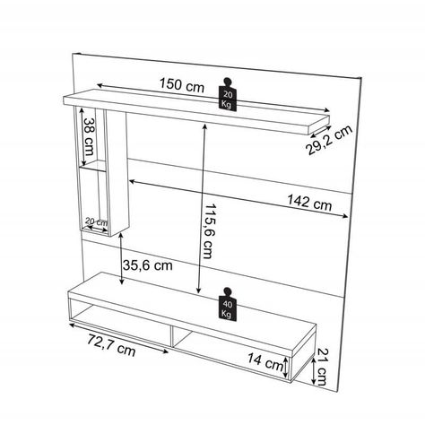 40 Cool TV Stand Dimension And Designs For Your Home  - Engineering Discoveries टी��वी यूनिट डिजाइन, टीवी यूनिट, Tv A Muro, Mesa Tv, Tv Fal, Home Engineering, Tv Wall Cabinets, Wall Tv Unit, Tv Unit Furniture Design