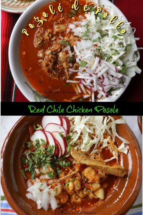 Pozole de Pollo(Chicken Posole) Red Posole, Pasole Recipe, Posole Recipe Chicken, Chicken Pozole Recipe, Chicken Posole, Menudo Recipe, Chicken Pozole, Posole Recipe, Pozole Recipe