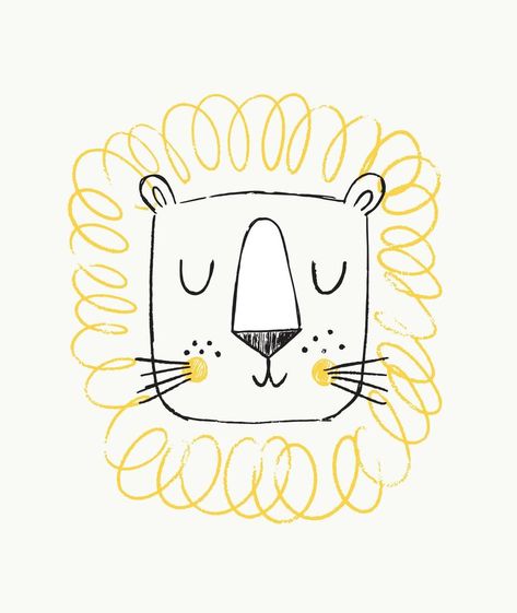 Lion hand drawn illustration vector. Cute doodle lion head. Open Mouth Drawing, Lion Drawing Simple, Design For Cards, Animal Illustration Kids, Cards Poster, Lion Illustration, Lion Drawing, Art Biz, Mouth Drawing