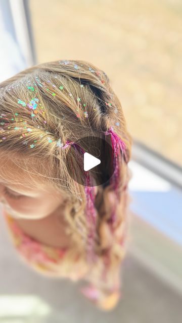 Hannah Reimers | Mom Ideas on Instagram: "💖 Save + Follow: Mermaid Hair Tinsel 💖    Can you guess what our little tinsel queen is being for Halloween… 🧜‍♀️ this was our practice run for the big day! We’ll add some face glitter that day too.   Two things I always get asked on these videos: 1. Here to get the hair tinsel: linked in my LTK  2. Is the glitter hard to wash out?: Nope, we brush it out before getting into the bath. I also recommend the drain strainers or biodegradable glitter! (Yesssss commenters… I’ve heard you 🫶🏼)   #momlife #momsofinstagram #motherhood #girlmom #hairtinsel #hairglitter #mermaidhair" Hair Tinsel Hairstyles, Hair Tinsel Ideas, Face Glitter, Hair Glitter, Hair Tinsel, Biodegradable Glitter, Mom Ideas, Mermaid Diy, Fairy Hair