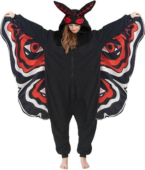 Amazon.com: YUTCOTC Mothman Costume Mothman Onesie Pajamas Halloween Cosplay Unisex Party Costume : Clothing, Shoes & Jewelry Mothman Costume, Onesie Pajamas, Group Costumes, Group Halloween Costumes, Halloween Stuff, Fleece Pajamas, Creative Halloween Costumes, Pajama Party, Cool Halloween Costumes