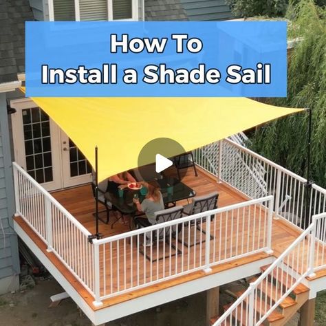 Rail-EZ on Instagram: "No Pole, No Problem!  The Rail-EZ Mount System gives you a Non-permanent solution for installing shade sails without having to attach a permanent pole or post. The Rail-EZ is fully adjustable to fit most railing sizes   Get complete shade on your patio, deck, or balcony in under 60 min.  #shade" Deck Sunshade Ideas, Sun Sail Shade Ideas Decks, Shade Sail Over Deck, Shade On Deck Ideas, Deck Sail Shade Ideas, Sails For Shade Ideas, Shade Ideas For Deck, Deck Sun Shade Ideas, Sail Shade Post Ideas