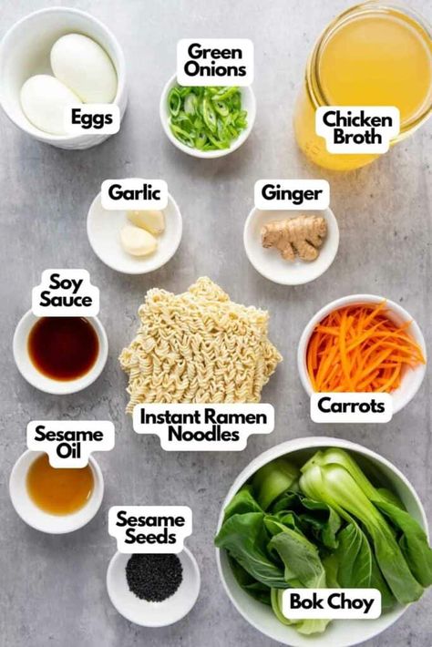 Elevated Instant Ramen, Asian Noodle Bar, Elevated Ramen, Korean Noodle Recipes, Ramen Noodles Recipe, Ramen Ingredients, Ramen Dinner, Leftover Chicken Breast, Ramen Bar