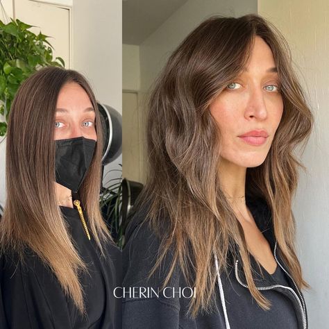 Cherin Choi on Instagram: “Before and after. Cut for @lanzybear #hair #haircolor #color by #mizzchoi #losangeles #maneAddicts #LAhair #lahairstylist #mizzchoicuts…” Mane Addicts, Hair Color, Mirror Selfie, Long Hair Styles, Hair Styles, Hair, Beauty, Color, Instagram