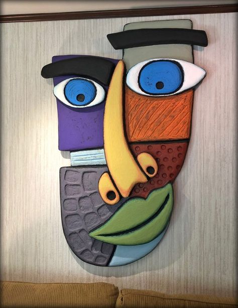 Face Abstract Art, Tre Kunst, Picasso Cubism, Face Abstract, Cubist Art, Art Ornament, Cubism Art, Abstract Face Art, Clay Wall Art