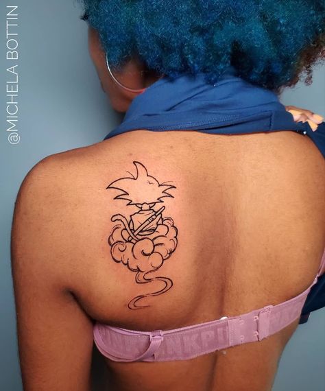 Nimbus Tattoo Dbz, Small Dragon Ball Z Tattoo Ideas, Dragonball Z Tattoo Ideas, Nimbus Dbz, Dbs Tattoo, Nimbus Tattoo, La Tattoo Ideas, Dragonball Z Tattoo, Dragonball Tattoo