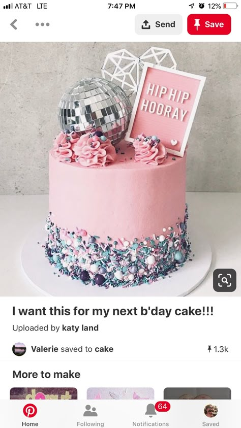 Pink Disco Cake Ideas, Pink And Gold Birthday Party Preppy, Glitter Ball Cake, Pink Disco Party Cake, Pink Disco Ball Cake, Pink Sparkly Birthday Cake, Bday Cakes For Women, Disco Ball Cake Ideas, Disco Party Cake Ideas