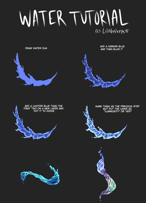 Water Tutorial, الفن الرقمي, Digital Art Beginner, Digital Painting Tutorials, Magic Art, Anime Drawings Tutorials, Art Tutorials Drawing, Digital Art Tutorial, Drawing Poses