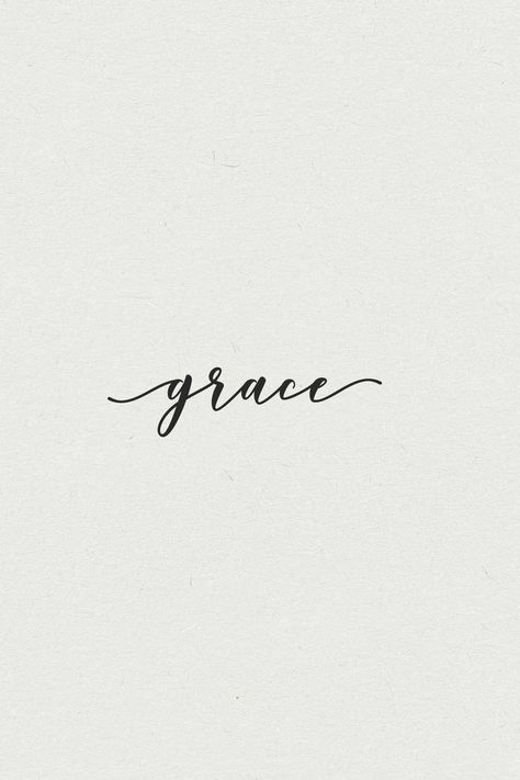 Grace Word Tattoo, Grace Script Tattoo, Grace In Calligraphy, One Word Calligraphy, Grace Tattoo Ideas, Grace Tattoos For Women, Graceful Tattoo, Grace Lettering, Tattoo Grace