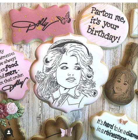 Dolly Parton 21st Birthday, Dolly Parton Cake Ideas, Dolly Party Ideas, Dolly Parton First Birthday Party, Dolly Parton Cookies Decorated, Dolly Themed Birthday Party, Dolly Parton Birthday Party Ideas, Dolly Parton 1st Birthday Party, Dolly Parton Cookies