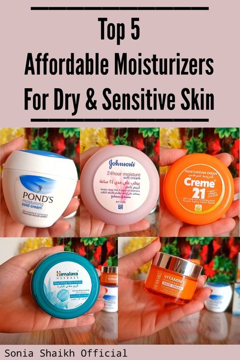 Top 5 Affordable Moisturizers For Dry And Sensitive Skin Moisturizer For Makeup, Cream For Dry Skin Face, Dry Skin Cream Products, Dry Face Skin Care Routine Natural, Good Moisturizer For Dry Skin, Best Face Cream For Dry Skin, Best Mostizer For Face In India, Skin Care For Sensitive Dry Skin, Best Mostizer