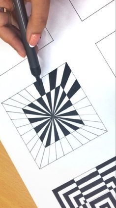 Black And White Optical Illusions Art, Zentangle Optical Illusions, Drawing Ideas Illusions, Simple Optical Illusions To Draw, Optical Illusions Art Step By Step Easy, Illusion Drawing Ideas, Optical Illusions Art Step By Step, Illusion Art Creative, Optical Illusions Art Drawing