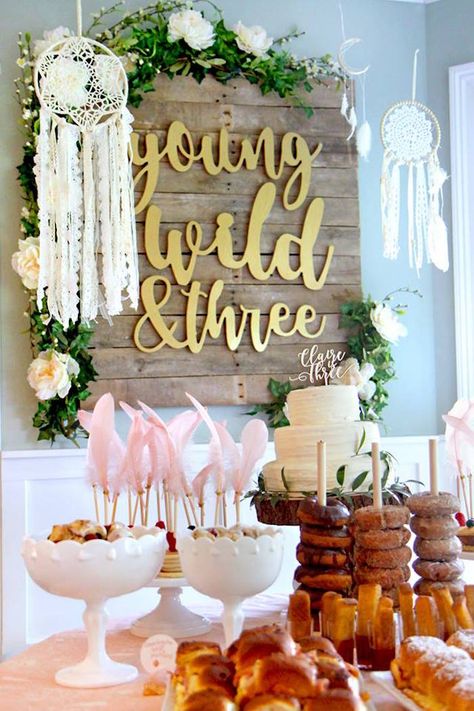 Kara's Party Ideas Young, Wild & Three Birthday Party | Kara's Party Ideas You G Wild And Three Party Girl, Baby Girl 3rd Birthday Ideas, 3rd Birthday Ideas For A Girl, 3rd Bday Party Ideas For Girl, Girls 3rd Birthday Party Ideas, Third Birthday Girl Theme Ideas, Draculaura Birthday, 3rd Birthday Party For Girls Ideas, Young Wild Three Birthday Party