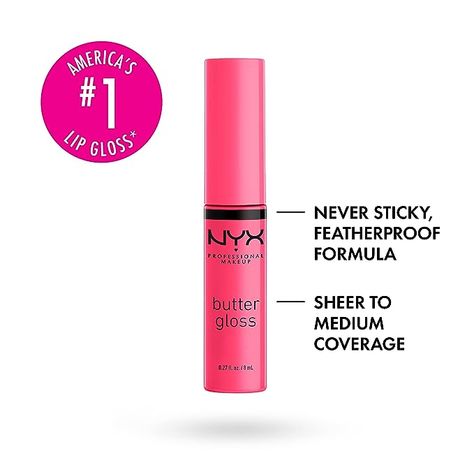 NYX PROFESSIONAL MAKEUP Butter Gloss, Non- Lip Gloss - Peaches & Cream (Pink Coral) Butter Gloss, Peaches Cream, Nyx Professional Makeup, Pink Coral, Professional Makeup, Peaches, Nyx, Lip Gloss, Beauty And Personal Care