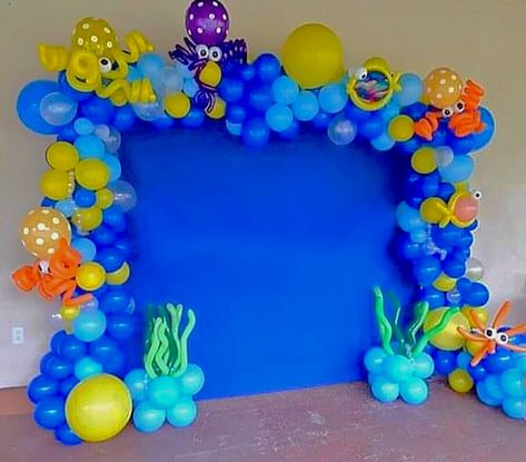 Ocean Theme Birthday Decorations, Finding Nemo Balloon Garland, Finding Nemo Birthday Party Ideas, Baby Shark Birthday Decorations, Spongebob Birthday Party Decorations, New Home Decor Ideas, Chic Home Decor Ideas, Shark Party Decorations, Nemo Birthday