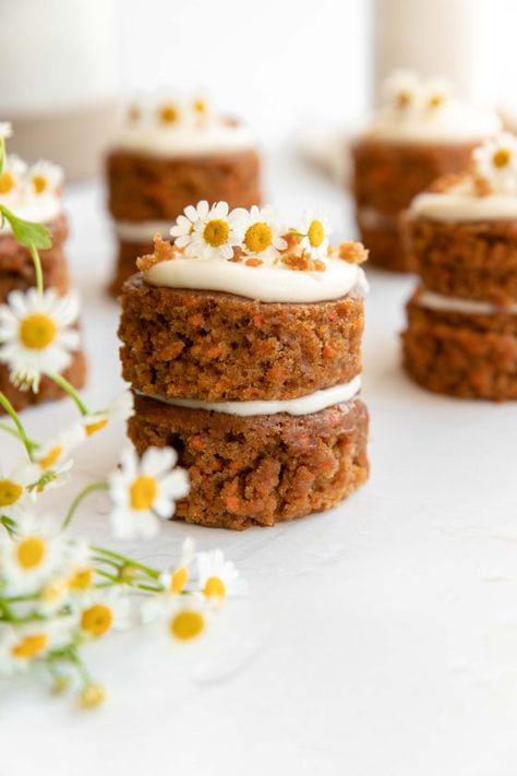 Mini Carrot Cakes, The Palatable Life, Palatable Life, Mini Carrot Cake, Carrot Cakes, Mini Carrots, Carrot Cake Cookies, Mini Torte, Bunny Party