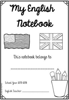 [FREE]Copybook / Notebook front page 2017-2018 English Notebook Cover Ideas, English Notebook Cover, Esl English, English Posters, English Activities, Classroom Language, Kids Learning Activities, Letter Recognition, Magic Book