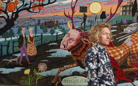 Your taste depends on your class, says Turner Prize-winning artist Grayson   Perry &ndash; and he has created six new tapestries to illustrate his point. Grayson Perry Tapestry, Grayson Perry Art, William Hogarth, Grayson Perry, Salisbury Cathedral, 18th Century Paintings, Modern Tapestries, Art Brut, New Energy