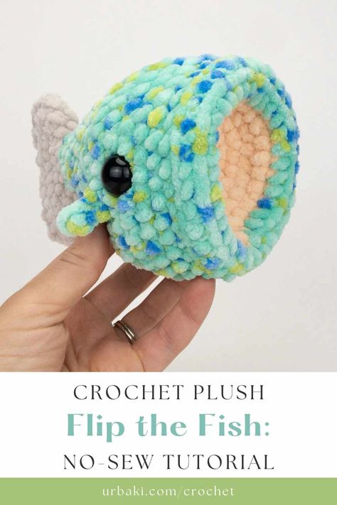 Flip Fish Crochet, Flip The Fish Crochet Pattern, Crochet Projects No Sew, Crochet Flip Octopus Free Pattern, Cute Small Amigurumi Free Pattern, Crochet No Sew Free Pattern, Easy No Sew Crochet Amigurumi, No Sew Crochet Plushies, Crochet Squishy Pattern Free