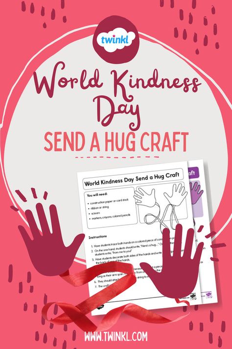 World Kindness Day Send a Hug Craft Kindness Crafts For Toddlers, World Kindness Day Activities Kids, Friendship Day Activities For Kids, Friendship Crafts For Kids, Hug Craft, Acts Of Kindness For Kids, Friendship Crafts, November Art, Kindness For Kids