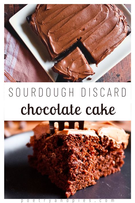 Sourdough Discard Chocolate Cake, Sourdough Discard Cake, Sourdough Chocolate Cake, Chocolate Raspberry Mousse Cake, Sourdough Breads, Wacky Cake, Cocoa Cake, Sourdough Starter Discard Recipe, Chocolate Slice