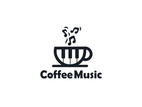 Logo Cafe Design Ideas, Coffee And Music, Sketch Logo, Food Bbq, Music Logo Design, Coffee Music, Coffee Shop Logo, Coffee Drawing, Publicidad Creativa