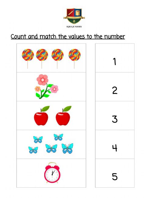 Number Identification Activities, Free Printable Multiplication Worksheets, Preschool Counting Worksheets, Preschool Charts, Kindergarten Math Free, Number Worksheet, Kindergarten Math Worksheets Free, Kindergarten Addition Worksheets, Addition Kindergarten