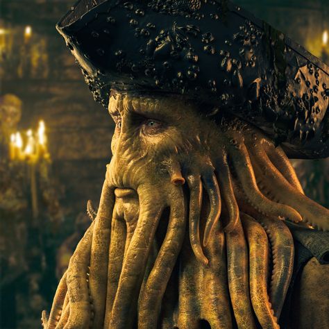 Potc Davy Jones, Pirates Of The Caribbean Davy Jones, Davy Jones Art, Davy Jones Pirates, Pirate Man, Davey Jones, Hector Barbossa, Pirate Tattoo, Medieval Aesthetic