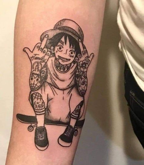 Luffy Tattoo, Tato Naruto, Gotik Tattoo, Pikachu Tattoo, Sketch Style Tattoos, One Piece Tattoos, Naruto Tattoo, Pieces Tattoo, Neck Tattoo For Guys