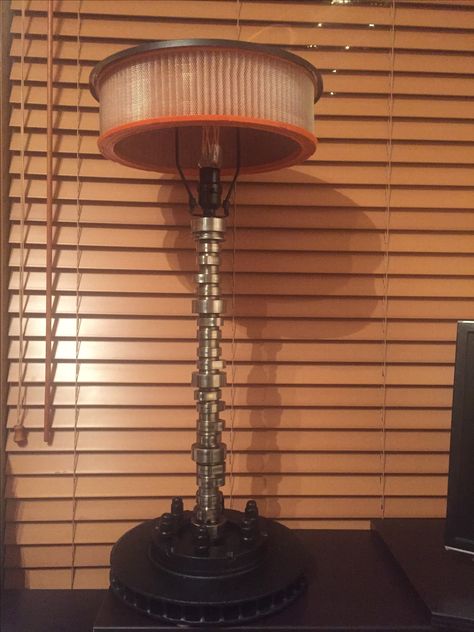 Camshaft Lamp Camshaft Lamp, Car Part Furniture, Tool Organization, Repurpose, Metal Art, Custom Design, Lighting, Like Button, Furniture