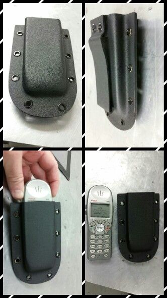 Phone holster for my work phone. Hopefully to sell a bunch to my company. Kydex Projects, Phone Holster, Kydex, To Sell, Things To Sell, Electronic Products, Leather