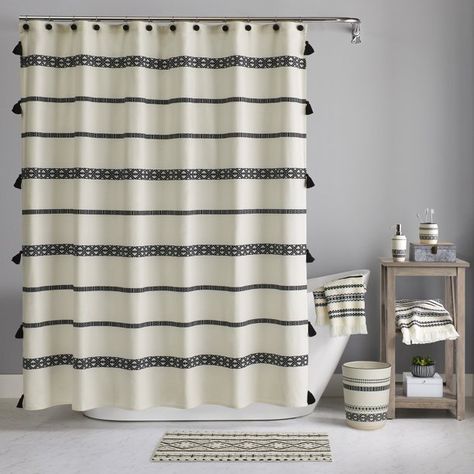 Better Homes & Gardens 72" x 72" Tribal Chic Shower Curtain - Walmart.com - Walmart.com Black Shower Curtain, Shower Curtain Black, Chic Shower Curtain, Geometric Shower Curtain, Home Essence, Cotton Shower Curtain, Boho Shower Curtain, Unique Shower Curtain, Striped Shower Curtains