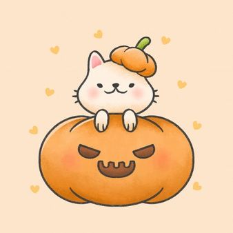 Pumkin Characters, Pumkin Drawing Cartoon, Dracula Cartoon, Dracula Halloween Costume, Spider Halloween Costume, Cute Halloween Drawings, Vampire Cat, Pumpkin Drawing, Ghost Cartoon